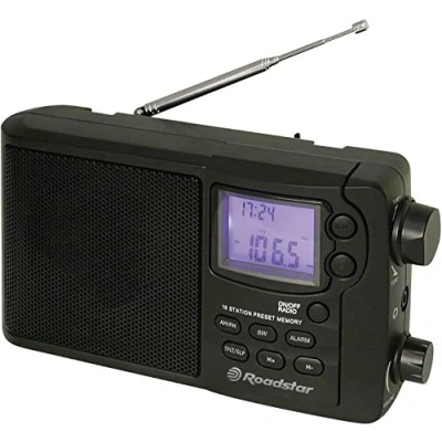 Imagen de Roadstar TRA 2340PSW Radio Portátil Digital Multibanda Am/FM/SW Funciona a Red/Pilas, Toma de Auriculares, Transistor Pequeño y Ligero, Altavoz 8W, Temporizador para Apagado, Negro