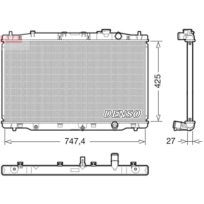 Imagen de DENSO DRM40052 Radiador, refrigeración del motor 425 771 27