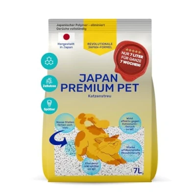 Imagen de Japan Premium Pet,Lettiera per Gatti, lettiera Gatti agglomerante, lavabile, Naturale, antiodore, 7 litri.