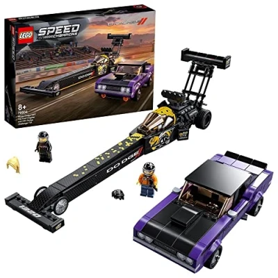 Imagen de LEGO 76904 Speed Champions Drágster Mopar Dodge//SRT Top Fuel y Dodge Challenger T/A de 1970, Coches Deportivos Juguete