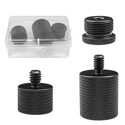 Imagen de 3 piezas soportes de micrófono adaptador tornillo 1/4 a 5/8 macho hembra rosca para trípode reductor conversión cámara monitor