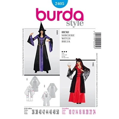 Imagen de Patrón Burda 2405 Carnaval Vestido del medioevo, Bruja o clarividente