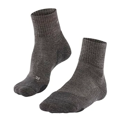 Imagen de FALKE TK2 Explore Wool Short M SSO lana hilo funcional anti ampollas gruesa 1 par, Calcetines para senderismo Hombre, Gris (Smog 3150), 44 45