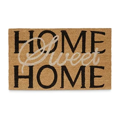 Imagen de Relaxdays Felpudo Home Sweet para la Entrada, 1.5 x 75 45 cm, Fibra de Coco y PVC, Antideslizante, Color marrón