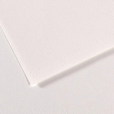 Imagen de CANSON Mi Teintes, Papel de dibujo color, Doble cara: grano atenuado y fino, 160 gsm, Hoja, A4 21 x 29,7 cm, Blanco