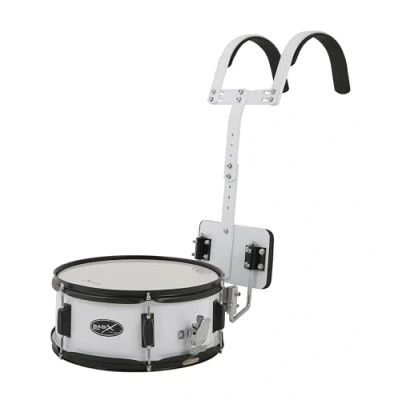 Imagen de GEWA Marching snare drum, tambor de marcha 14x5,5&quot;, casco madera laminada blanca, incl. soporte transporte