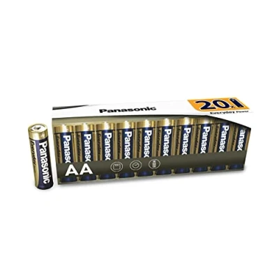 Imagen de Panasonic EVERYDAY POWER Pila alcalina AA Mignon LR6 1.5 V, Para una energía fiable, Paquete sin plástico con 20 unidades