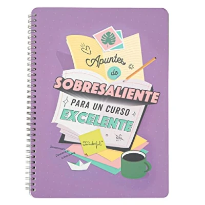 Imagen de Mr. Wonderful Libreta Apuntes de sobresaliente para un curso excelente, Multicolor