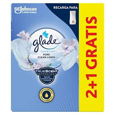 Imagen de GLADE Un Toque Fragancia frescor de Ropa. Elimina los malos olores, Hasta 10 veces más 3 Recambios 11ml