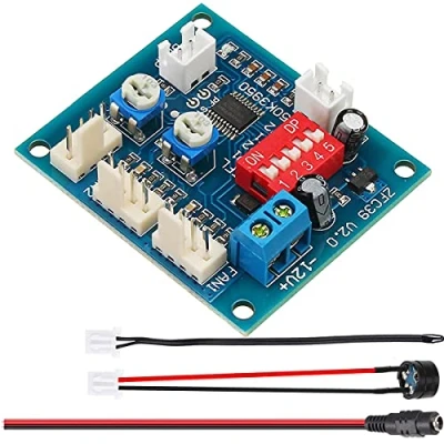 Imagen de Youmile Termostato Módulo de Ventilador PWM PC Controlador velocidad temperatura Gobernador 4 cables 3 canales DC 12V NTC Sensor térmico/Zumbador