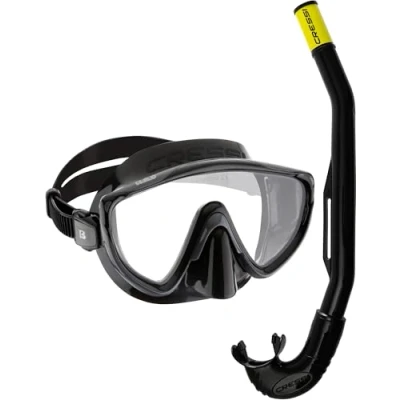 Imagen de Cressi Tino &amp; Island 2.0 Mask Snorkel Kits, Negro/Negro