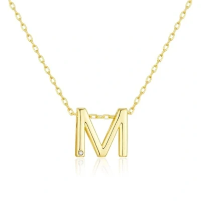 Imagen de Philip Jones Collar Inicial Letra M Chapado en Oro Creado con Cristales Zircondia®