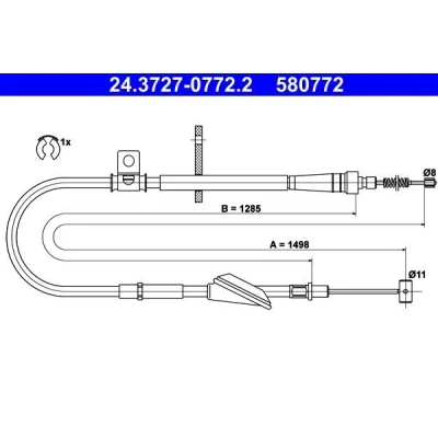 Imagen de ATE 24.3727 0772.2 Cable de Freno Mano 1498