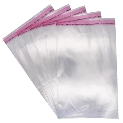 Imagen de SKIR&#039;CO 100 bolsas de celofán transparente 15 x 20 cm, plástico autoadhesivas, polipropileno autoadhesivas