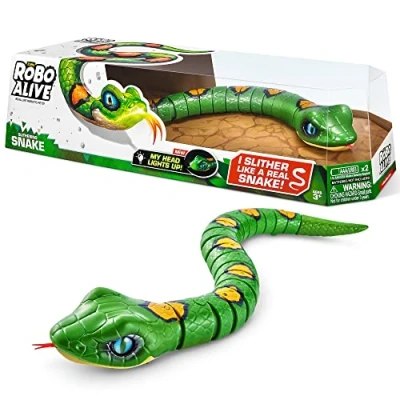 Imagen de ROBO ALIVE 7150B Snake Series 3, mascota robótica de juguete (verde), reptil