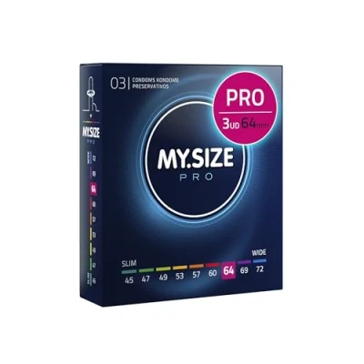 Imagen de Condones MY.SIZE PRO, talla 6, 64 mm, 3 piezas ajuste perfecto y adecuada para todos