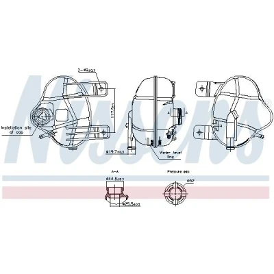 Imagen de NISSENS 996250 Depósito de Agua ALFA ROMEO: MiTo, FIAT: Punto Evo Hatchback