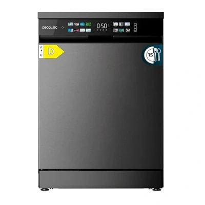 Imagen de Cecotec Lavavajillas 60 cm Libre Instalación Bolero Aguazero 6210 Dark D. 15 Cubiertos, Bajo Consumo, Pantalla Fullcolor XXL, Tercera Bandeja, 14 Programas, Dual Zone Wash, Bandeja Ajustable,