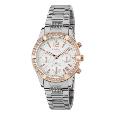 Imagen de BREIL Reloj DE Mujer C&#039;EST Chic Esfera Mono Blanca Movimiento CRONÓGRAFO Cuarzo y Pulsera Acero Plateado EW0426