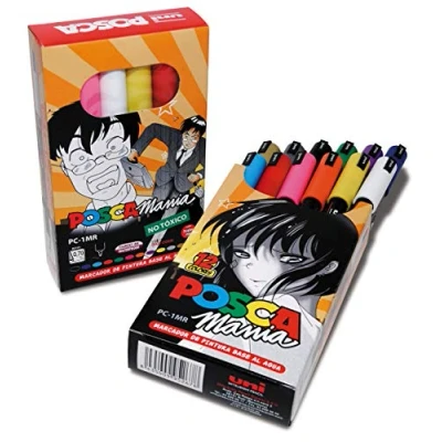Imagen de Uni Posca Set PC 1MR Pack de 12 rotuladores, Punta fina