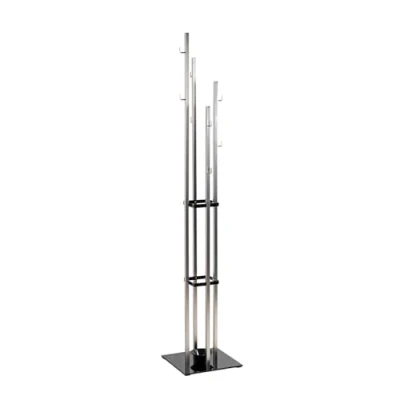 Imagen de HAKU Möbel Perchero aspecto acero inoxidable, negro, Metal, cristal de seguridad 8 mm Dim.: AN 35 cm x AL 182 P cm, Estilo: Moderno