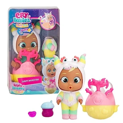 Imagen de Cry Babies Magic Tears Jumpy Monsters, Stars Nunu, Bambola Collezionabile con Pigiama Mostriciattolo, Giocattolo Bambine e Bambini +3 Anni