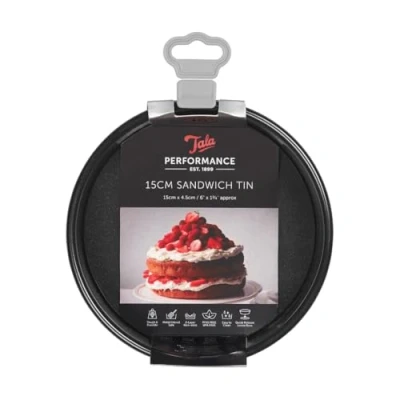 Imagen de Tala Performance molde redondo para tartas de sándwich base suelta, acero al carbono calibre profesional con revestimiento antiadherente Eclipse, 15 cm, ideal pasteles, esponjas y pasteles escalonados