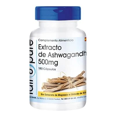 Imagen de Fair &amp; Pure® Extracto de Ashwagandha 500mg Vegano y natural 5% withanólidos Alta pureza 180 Cápsulas