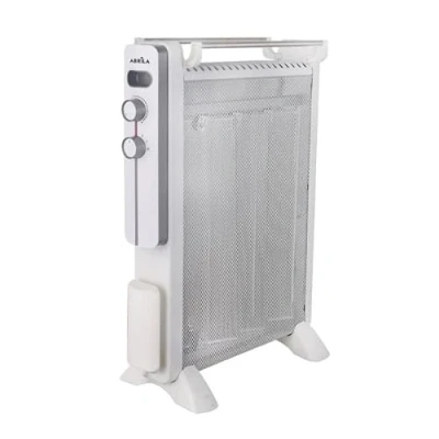 Imagen de ABRILA Radiador Mica Caicos 1500W con 3 Elementos Blanco/Gris Potencias Protección Contra Sobrec. y Antivuelco 63,5x45x21 cm