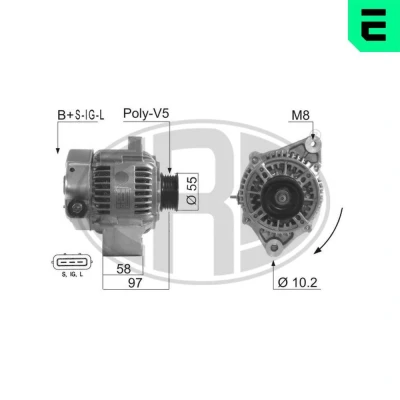 Imagen de ERA 210628A Alternador 14V 70A TOYOTA: RAV4 I SUV, Picnic