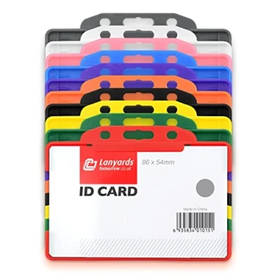 Imagen de CKB LTD Paquete de 10 soportes rígidos una sola cara para tarjetas identificación abierta, horizontales y horizontales, con capacidad crédito cr80 86 mm 54