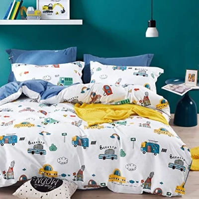 Imagen de ZWY Ropa de cama infantil (100 x 135 cm, 100 % algodón, cierre cremallera, cm), multicolor