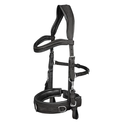 Imagen de Waldhausen Cavesson de cuero anatómico Cob Negro
