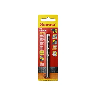 Imagen de Starrett Brocas de punta dividida, acero HSS alta velocidad, 8 x 117 mm, KBAR080, para acero, hierro fundido, madera, materiales blandos,