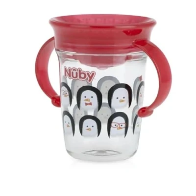 Imagen de Nuby Taza 360 Tritan Mango fácil de agarrar Diseñado para beber en todas las posiciones Motivos pingüino 6+ Meses