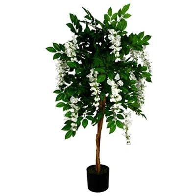 Imagen de Leaf Árbol de glicinia Artificial, 130 cm, Color Blanco