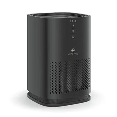 Imagen de Medify MA 14 Purificador de Aire Filtro HEPA True H13 Cobertura 18 m cuadrados Alérgenos, Humo, Polvo, Olores, Polen, Caspa Mascotas Eliminación del 99,9% 0,1 micrones Negro, 1 Unidad