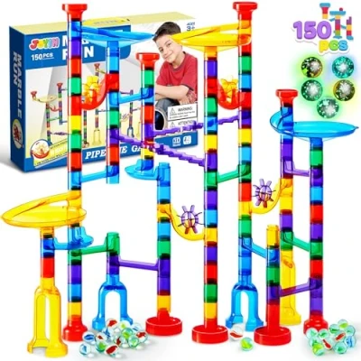 Imagen de JOYIN 150 Pcs Circuito Canicas Mármol Maze Race Pista de Bolas Laberinto Juego Educativo Regalo Navidad Cumpleaños Juguete para Niños