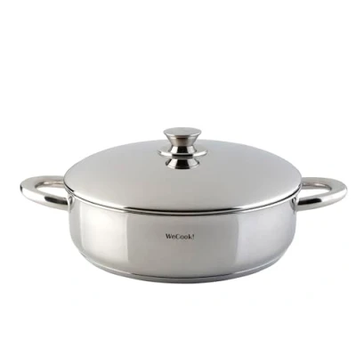 Imagen de Cacerola Baja Tartera Rustidera Acero Inoxidable 18/10 con Tapa de acero, Ø 28 cm