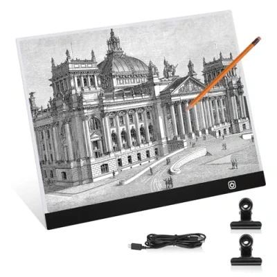Imagen de Lanvixo Mesa de Luz A3 para Calcar, Dibujo LED Caja con Brillo Ajustable Ultrafino Tableta Diamond Painting Animación Bocetos