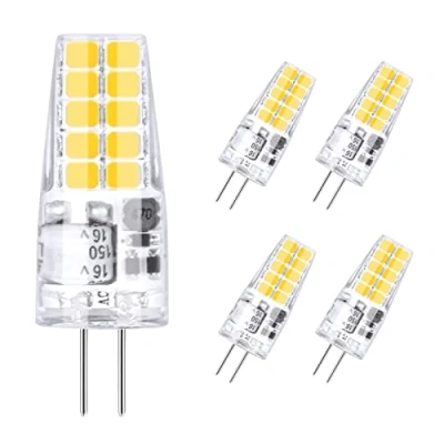 Imagen de Vicloon G4 LED Bombilla de COB,2W Luz Lámpara Equivalente a Halógena, Blanco Cálido/AC/DC 12V / 3000K 210 250lm/ Hecho Silicona,Paquete 5