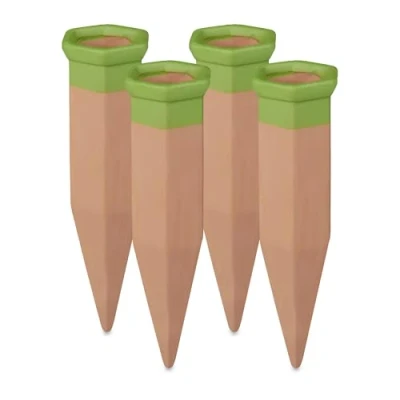 Imagen de Relaxdays Picos de Riego Arcilla, Set 4, Conos para Botellas Plástico 1,5 l, Macetas y Tiestos, Terracota