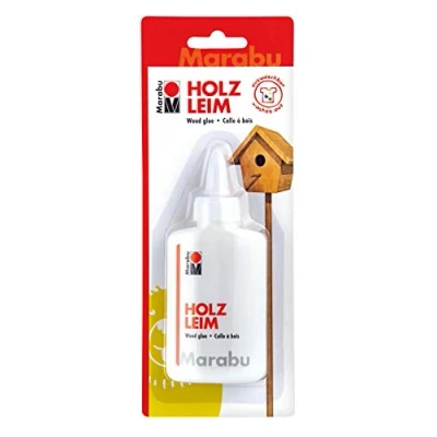 Imagen de Marabu 0315005000001 Kids Cola de madera para niños, a base agua, manualidades con madera, pegamento, lavable, 100 ml, transparente , color/modelo surtido