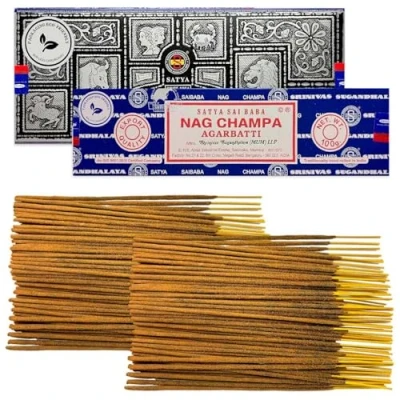 Imagen de LAMARE Varillas de Incienso Pack Satya Nag Champa 100 g + Super Hit (Entre 70 80 Cada Fragancia) Aromaterapia Meditación Yoga Packaging EcoFriendly