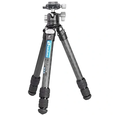 Imagen de Leofoto Ranger Trípode de Carbono con Cabeza Bola Ligero Patas Ajustables en 3 ángulos Ideal para fotografía Macro LS 253CM+LH 30