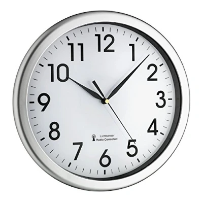 Imagen de TFA Reloj de Pared Dostmann 60.3519.02 Corona retroiluminación (Plata)