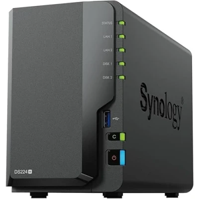 Imagen de Synology DS224+ Estación de disco NAS 2 bahías (Intel Celeron J4125 4 núcleos 2.0 GHz, GB DDR4 RAM, puertos RJ 45 1 GbE LAN), paquete 12 TB con discos duros la serie Plus