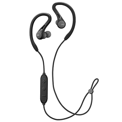 Imagen de JVC HA EC25W B U. Auriculares Deportivos con Ajuste Seguro y cómodo. hasta 6,5 Horas de batería. Resistente al Sudor. Cable antienredos. Bluetooth. Color Negro
