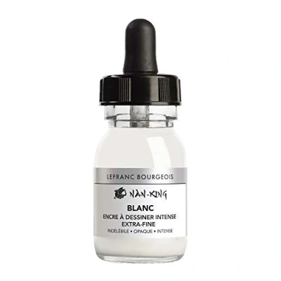 Imagen de Lefranc Bourgeois 301284 Nan King Tinta para dibujo o escritura a mano, botella de 30 ml con pipeta, color blanco
