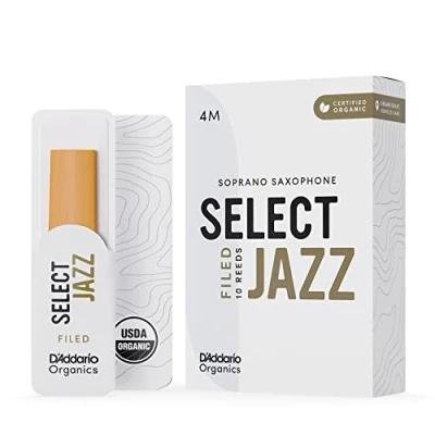 Imagen de D&#039;Addario Orgánico Select Jazz Soprano Cañas para Saxofón, de Saxo, Filed, 4 Medium